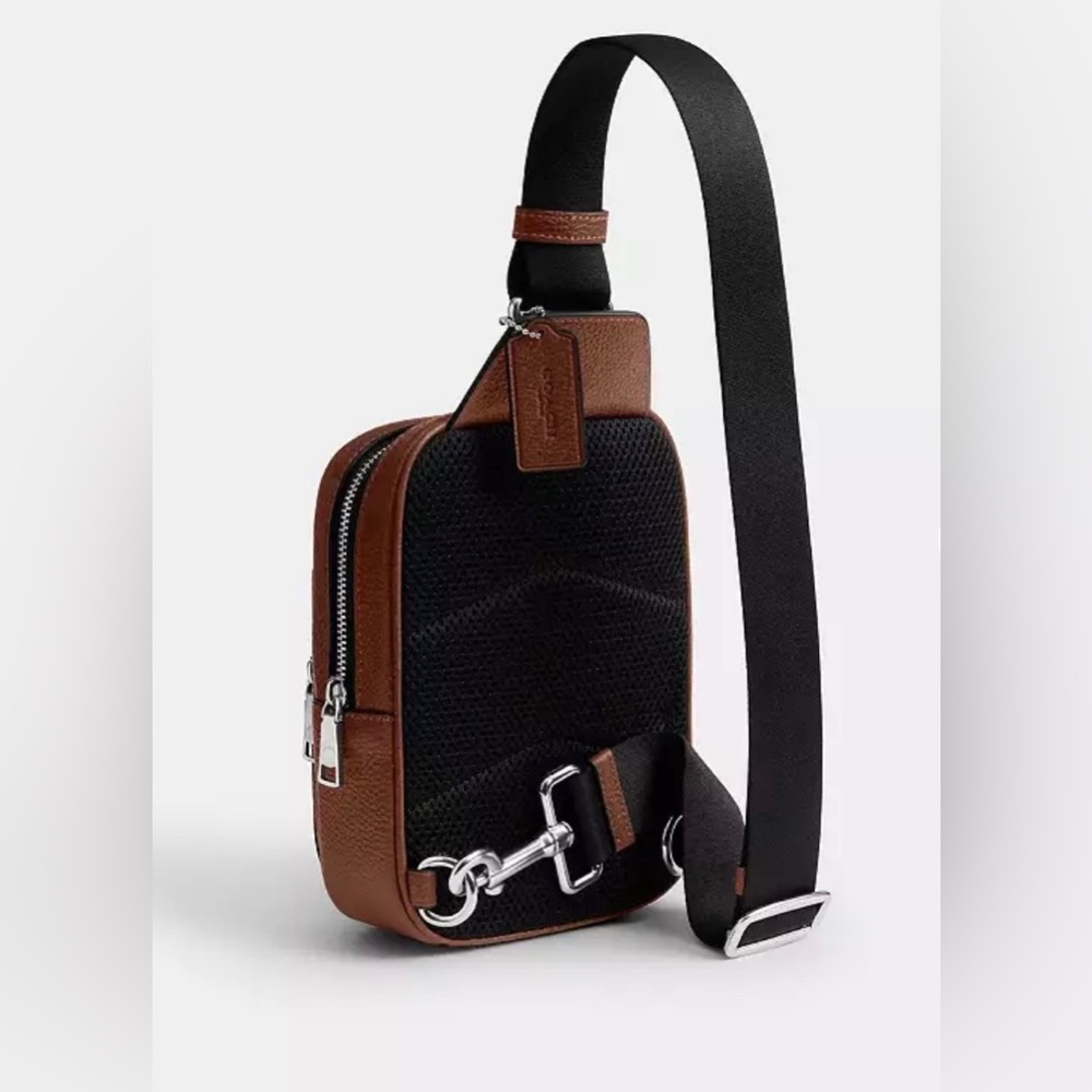 NWT Coach Brown Leather Crossbody Sling Bag for Men - Picture 4 of 13